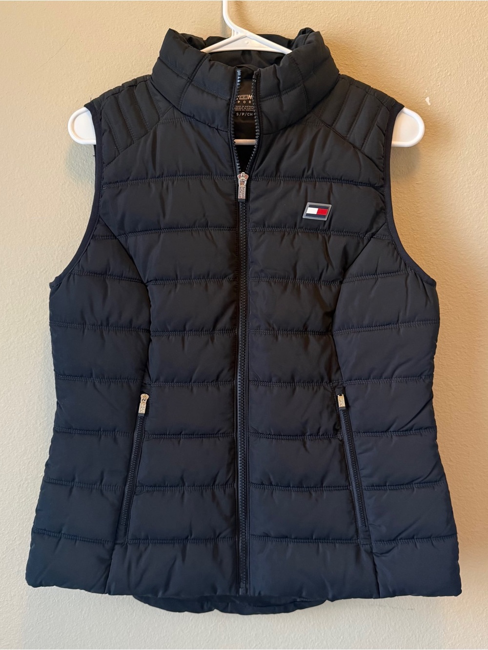 Tommy Hilfiger Women's Black Quilted Puffer Vest Women’s Small Gorpcore Classic